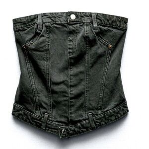 Zara TRF corset-style denim top